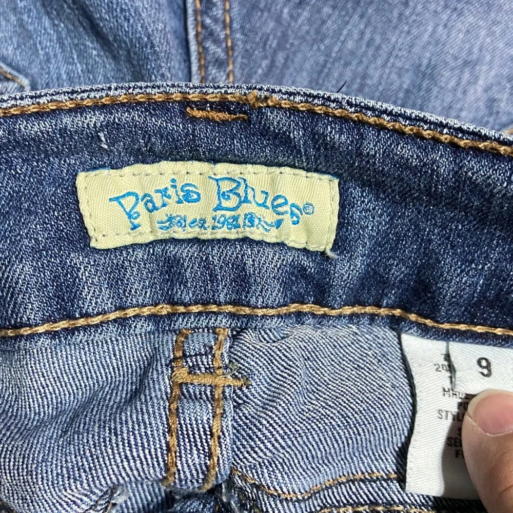 Paris Blues Y2K Low Rise Embroidered Studded Bermuda Denim Shorts Juniors 9
